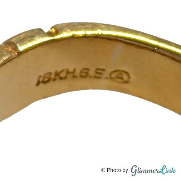 Vintage 18K HGE Nugget Clear Crystals Men's Ring Size 10.5 - Picture 7 of 9